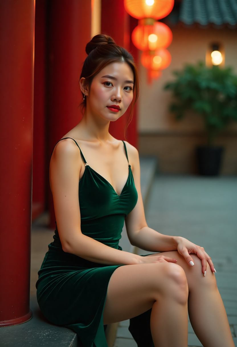 秘密花园中洒满晨光的玻璃温室与工作台